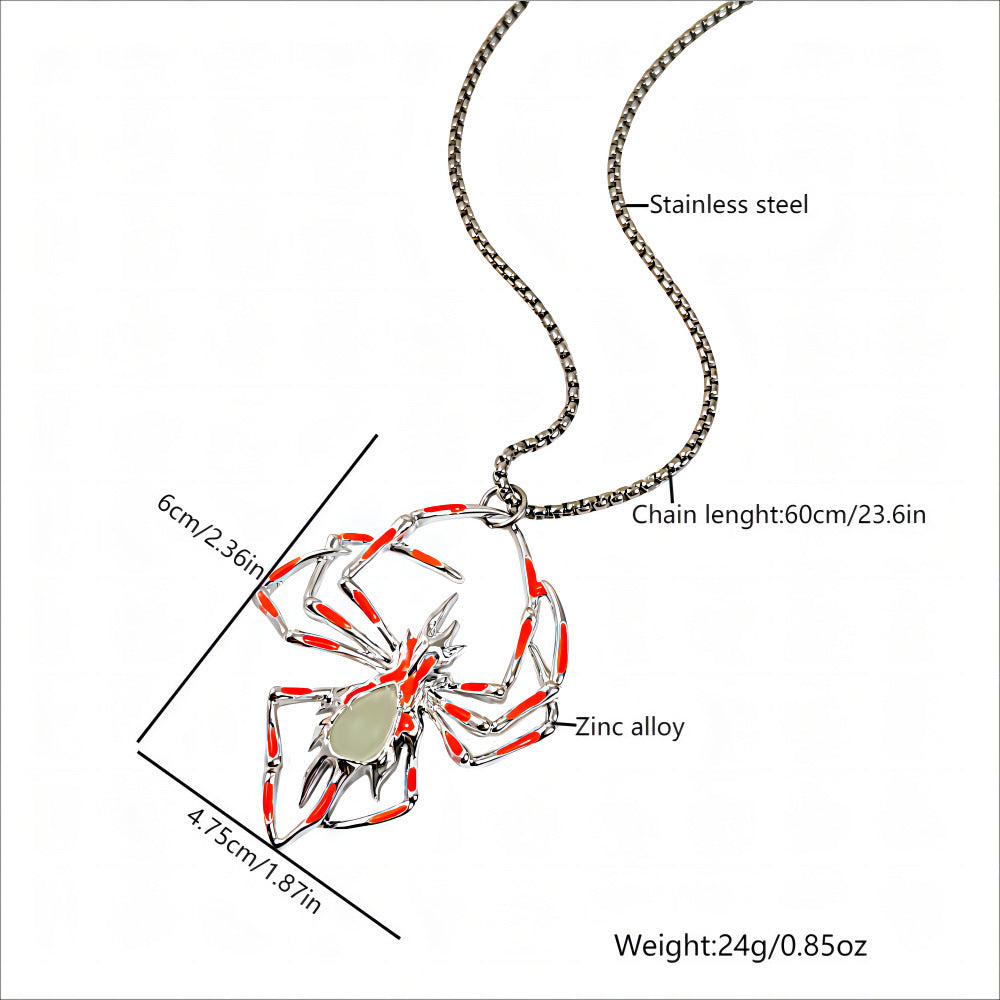 Glowing Spider Necklace