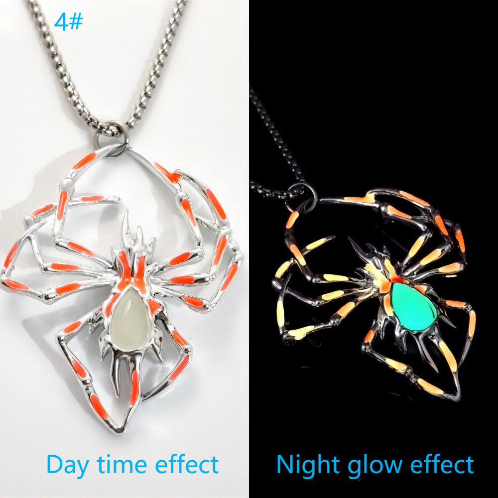 Glowing Spider Necklace